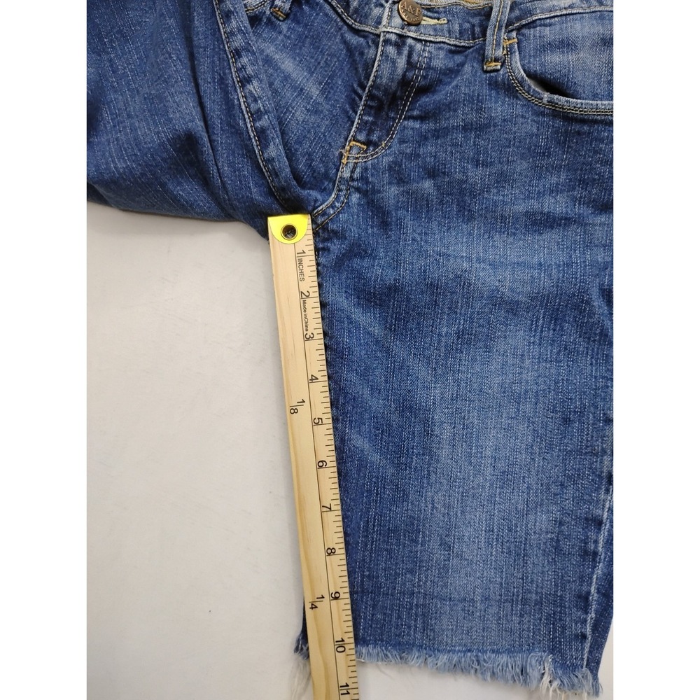 Abercrombie & Fitch Shorts Womens 4 Blue Denim Cut Off Bermuda low rise 10in - Picture 3 of 8